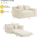 54” Boneless Couch Sofa Bed, Loveseat Cloud Couch, Sleeper Sofa with Storge and Handle, Convertible Pull Out Floor Bed, Couches for Living Room, Bedroom, Small Space, No Assembly Required (Beige)