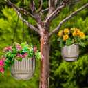 Maxcheck 4 Pcs Self Watering Hanging Planters Indoor Gift 6.5'' 4.5'' Hanging Flower Pots Baskets Outdoor Self Watering Plant with 3hooks Drainage Holes for Home