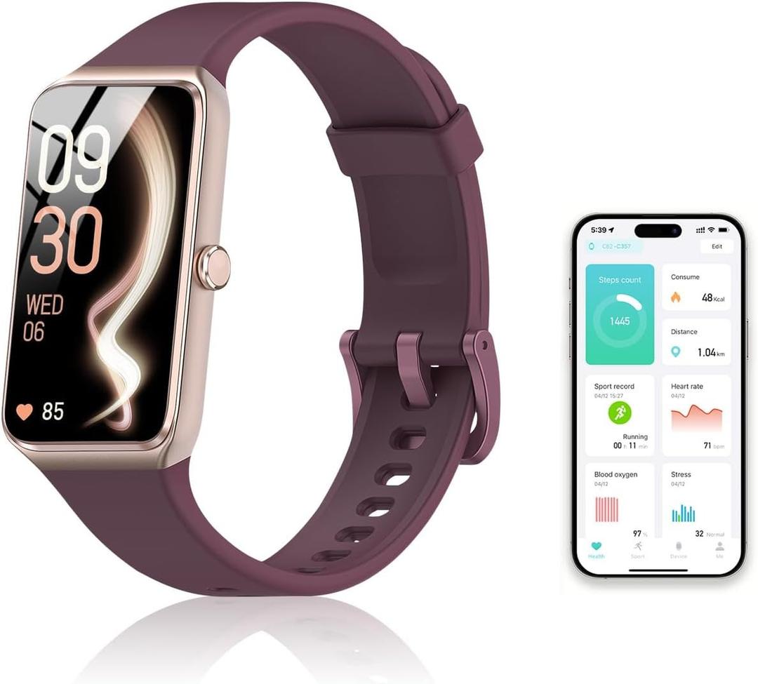 Smart Watches for Women Men (Answer/Make Calls) Compatible with iPhone/Android Phones, 1.85" HD Screen Fitness Tracker Heart Rate Monitor 100+ Sports Tracker Watch Waterproof (Purple)