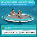 CALOBANA Round Floating Ring Inflatable Water Hammock Heavy Duty River Floats Lake Raft for Adults Tanning Pool Lounger Float Island Platform Pad Mat for Party