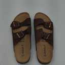 Unisex Cork Footbed Slide Sandal, Arch Support Summer Outdoor Sandals with Adjustable Buckle for Women and Men 42