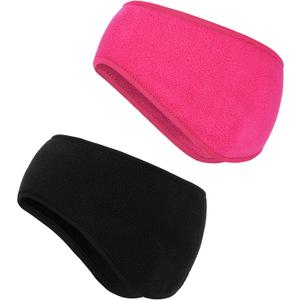 Boao 2 Pieces Fleece Ear Warmers for Women Men Headband Earmuffs Winter Ear Covers for Running Hiking Cycling Skiing Jogging