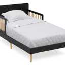 Delta Children Logan Wood Toddler Bed, Greenguard Gold Certified, Midnight Grey/Natural