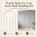 Colingmill 3 Set 32 x 78 Inch Arch Wall Molding Kit Peel Stick Arch Premade Accent Wainscoting Panel Wall Panel Decor Pre Cut Trim Kit for Home Walls Molding DIY Living Room Decor (Stylish Style)