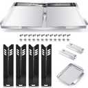 Grill Replacement Parts for Dyna Glo DGF493BNP, DGF510SBP, Backyard Grill BY13-101-001-12, BY14-101-001-02 and BHG Grill Parts, Adjustable 24''-30'' Grease Tray, Heat Plates for Dyna Glo 4 Burner