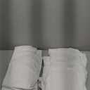 Pleated Linen White Curtains 96 Inches Long 2 Panels Set for Living Room Bedroom Neutral Farmhouse Cotton Linen Blend Back Tab Memory Shape Pinch Pleat Ceiling to Floor Window Curtain Snow White 8 Ft