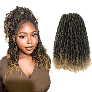 10 Inch 10 Packs Yanky Twist Crochet Hair Pre-twisted Ombre Honey Blonde Kinky Mini Spring Twist Small Curly Senegalese Twist Braids (T27)