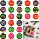 2 x Christmas Stickers for Envelope Seals Cards Making Crafts 2 Inch Round Happy Holiday Christmas Label Card Vinyl Stickers for Mailing Baked Goods Gifts Decorative Bag (ho168)