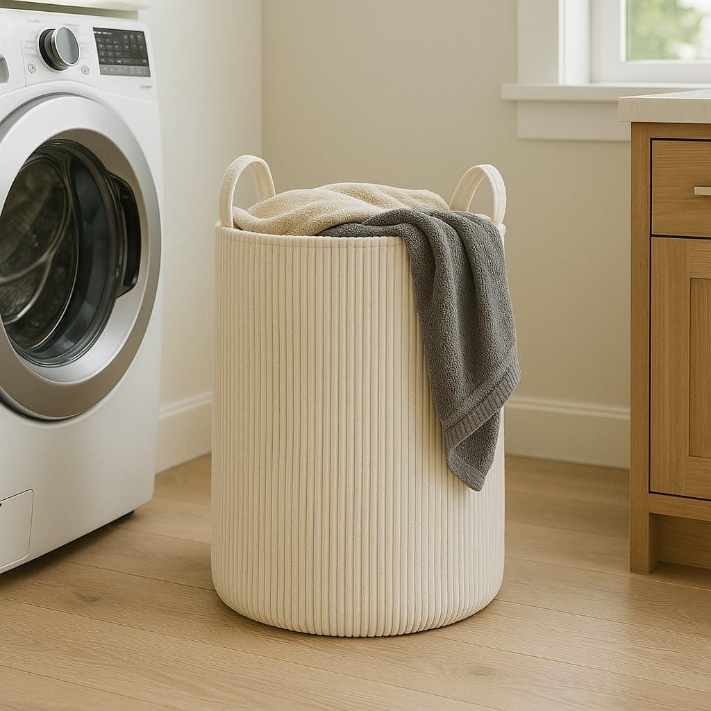 PUTSKA Laundry Basket Hamper  Blanket Basket for organizing, Dcor and Toys, Clothes Hamper  Perfect for Baby and Kids Room, Nursery, Bedroom, Bathroom, Living Room  XL, Cream (Extra Large)