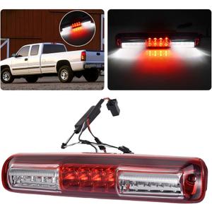 LED Tail High Mount 3rd Third Brake Light Cargo Lamp Waterproof Replacement for 1999-2006 Chevy Silverado/GMC Sierra 1500 2500 3500 HD, 07 Silverado/ Sierra 1500 2500 3500 HD Classic Red/White LED