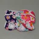 Pet Soft Washable Female Diapers (3 Pack) Female Dog Diapers, Comfort Reusable Doggy Diapers for Girl Dog in Period Heat (Bloom, XS) (X-Small:7''-10'')