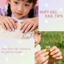 OPkssnails Extra Short Almond Kid Nail Tips,360Pcs Soft Gel Nail Tips Pre-Shaped Press On Nails For Kids,Clear Acrylic Half Matte Full Cover Fake Nail For Kids DIY Extension & Salon Use12 Sizes