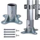 Chain Link Fence Post 2 1/2" Floor Flange, Pipe Flange Galvanized Fence Post (1)