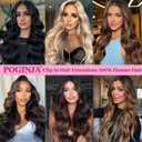 POGINJA Clip in Hair Extensions Real Human Hair, Remy Human Hair Clip in Extensions for Black Women, Invisible Natural Straight Seamless Clip ins Hair Extensions 8pcs Double Weft #1B 14inch 80g