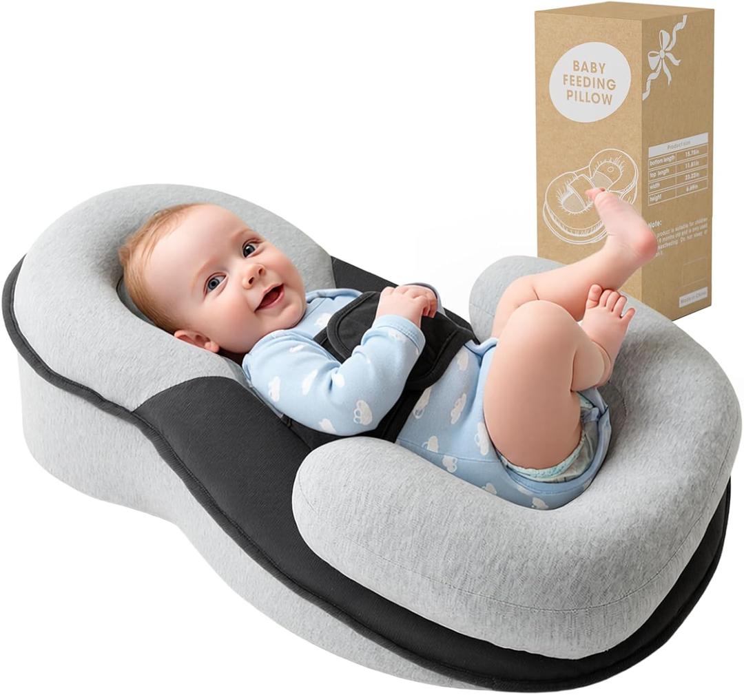 Tummy Time Pillow Baby Lounger Pillow Reduce Spit-Up Anti Overflow Design for Baby Comfort and Feeding Support