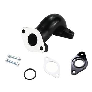 PRO BAT 19mm Intake Manifold Pipe PZ19 Carburetor Carb Throat with Gasket Screw Kit for 50cc 70cc 90cc 110cc 125cc Horizontal Engine Quad Pit Dirt Bike ATV Buggy WR43 (Black)
