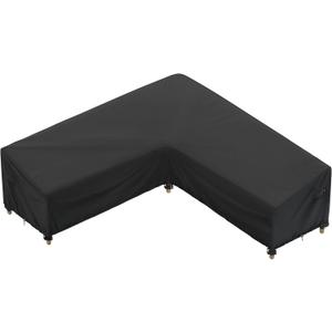 iBirdie Outdoor Sectional Cover fit 90 x 90 inch, 89 x 89, 88 x 88, 87 x 87 L-Shaped Patio Sofa Waterproof Weatherproof 600D Heavy Duty Garden Furniture Cover for Outside L Shape Couch