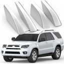 Car Roof Rack End Caps Fit For Toyota 4Runner 4WD N210 2003 2004 2005 2006 2007 2008 2009 Roof Rack Accessories Roof Rail End Cover Roof Luggage Rail Rack Protection Cover Shell Trim 4 Pcs Silver