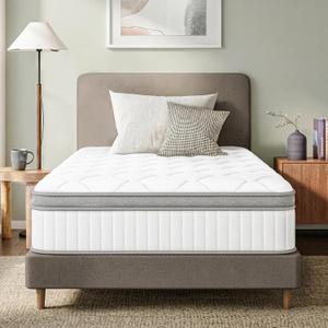 GAESTE Twin Mattress in a Box, 12 Inch Hybrid Mattress with Comfort Memory Foam and Pocket Springs, Medium Feel, Pressure Relief, CertiPUR-US Certified (Twin, 12 in)