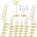 SHENLIU 48 Pieces Gold Table Number Holders Place Card Holder, 3 Size Name Numbers Menu Memo Note Card Picture Photo Clip Stand Table Sign Elegant Stable for Wedding Anniversary Party Display