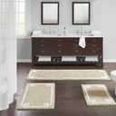 Madison Park Evan 100% Cotton Bathroom Rug Non Slip Backing-Luxrurious Tufted Plush Bath Mat Absorbent, Quick Dry, Spa Design Shower Room Dcor, 20x30, Taupe