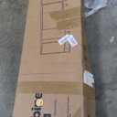 Real Relax 70" U-Shaped Leg TV Stand with 36" Electric Fireplace, High Gloss Finish Entertainment Center for TVs Up to 80", TV Console Cabinet for Living Room, Black