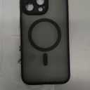 TOCOL Magnetic for iPhone 15 Pro Max Case, Upgraded Full Camera Protection, Compatible with Magsafe, Drop Protection, Translucent Matte Back Bumper Phone Cover 6.7-InchBlack