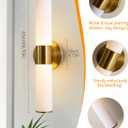 KSRYSZCQ Gold Wall Sconces Set of 2 Modern Indoor Dimmable Hardwired Wall Light with Acrylic Lampshade 18W Led Wall Lights for Bathroom Living Room Bedroom Hallway