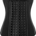ECOWALSON Waist Trainer for Women Corset Cincher Body Shaper Girdle Trimmer with Steel Bones Extender (3X-Small, F-black(9 Steel Bones Height:11.6"))