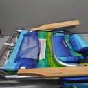 Tommy Bahama 5-Position Classic Lay Flat Folding Backpack Beach Chair, Blue and Green Stripe, 23" x 25.25" x 31.5"