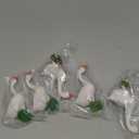 RoundFunny 5 Pcs Desk Goose Figurines Mini Desktop Goose Tiny Plastic Statue for Desk DIY Crafts Car, Farm Craft Decoration, Small Animals Collectible, Home Garden (Classic)