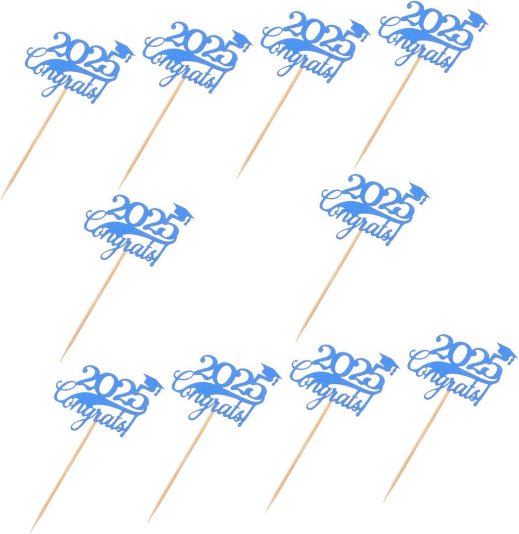 Veemoon 10pcs Graduation Cake Topper Unique for Graduation Season Safe Materials for Celebrating High School and College Achievements
