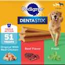 Pedigree Dentastix Large Dog Treats, Original, Beef & Fresh, 2.73 lb. Variety Pack (51 Treats Total), BBD: 04/27