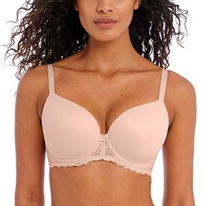 Freya Women's Offbeat Underwire Demi Molded Plunge T-Shirt Bra Natural Beige 34G