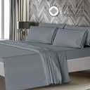 Mueller Ultratemp King Size Sheets Set, Super Soft 1800, 6 Piece, Deep Pocket up to 16" Cooling Sheets King Size, Transfers Heat, Breathes Better, Hypoallergenic, Wrinkle, Light Grey (King, Light Gray)