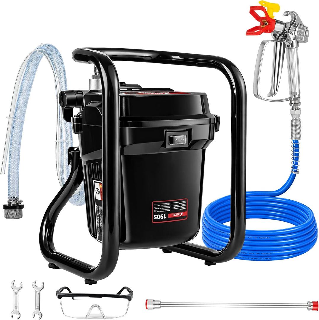 XDOVET 750W Airless Paint Sprayer,3000PSI High-Pressure Electric Paint Sprayer with Tip Extension,Paint Sprayer for House Painting,Interior/Exterior Walls, Fences, Ceilings, Cabinets 1pcs