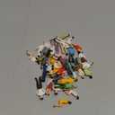 Juexica 100 Pcs Mini People Figurines 1: 50 Scale Model Trains Architectural People Figures Tiny Plastic Miniature Figurines Sitting Standing Model for Miniature Scenes