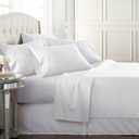 Danjor Linens King Sheet Set 6 Piece Hotel Quality Bed Sheet w/ 4 Pillowcases - Microfiber Sheet Sets with Deep Pockets, Breathable Cooling Wrinkle Free, Machine Washable for King Size Bed, White