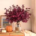 Waipfaru 6Pcs Fake Flowers Baby's Breath Silk Artificial Flowers Gypsophila Bouquets Bulk Real Touch Fall Stems for Fall Thanksgiving Decor Autumn DIY Floral Arrangement Table Centerpieces, Wine Red