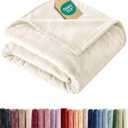 Ultra Soft Fleece Blanket Twin Size - Flannel Fleece Luxury Twin Blanket - Lightweight for Couch Bed Chair - Thick, Warm and Breathable - All Season Cozy Fuzzy, Anti-Static Microplush Bedding, Cream