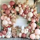 Dusty Pink Balloon Arch Kit Double Stuffed Blush Rose Nude Brown Balloon Garland 112pcs Matte Pastel Neutral Balloons for Boho Bridal Shower Baby Shower Birthday Theme Party Decoration