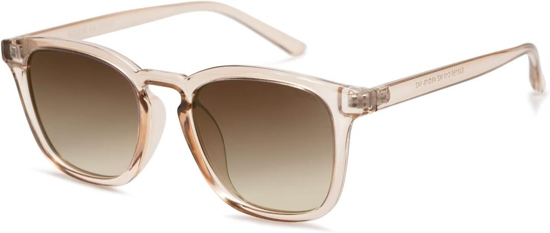 SOJOS Polarized Sunglasses for Women Men Classic Large Vintage Style Shades (Clear/Brown)