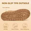 Winter Mini Boots for Women: Faux Fur Lining Ankle Snow Booties With Fluffy Trim and Buckle Decor Warm Slip On Comfort Shoes (8, Chestnut-flat)