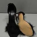 YIBLBOX women high heels Women's Open Toe High Heels High Heel Sandals Stiletto Heeled Sandals Fluffy Dress Shoes for Party, Evening, Holiday or Special Occasions 8.5