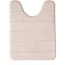 Soft U-Shaped Bathroom Rug, Memory Foam Bath Mat, Non Slip Water Absorption Dry Fast Toilet Mat, Bathroom Floor Mat Khaki 2 1.3 x 1.6 Feet