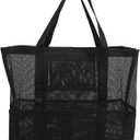 Beach Bag - Mesh Tote Bag Beach Vacation Clothes for Women Pool Bag for Travel Pool Family Cruise Essentials 2025 Black