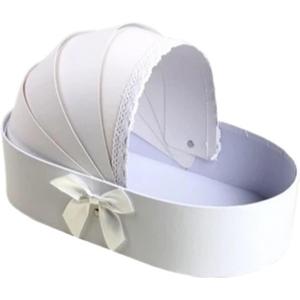 Flower Box Cradle Flower Box Originality Colour Cardboard DIY Portable Basket Fruits Packing Gift For Christmas Party Gift Bags(White)