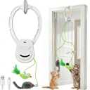 Interactive Cat Toys for Indoor Cats, Dual Modes Automatic Hanging Cat Toy with Quiet Motor, USB Rechargeable, Flying Bird Feather Mouse Toy for Kittens, Bored Adult Cats & Multi-Cat Households