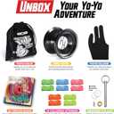 Professional Responsive Yoyo Kit, Premium Alloy Yo-Yo for Kids and Beginners with Easy-to-Follow Top 25 Tricks Book, Yoyo Glove, Storage Sack, 10 Colored Strings, and Bearing Tool, Great Gift for Boy.