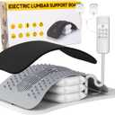 Electric Back Stretcher with EMS Pulse Massage Adjustable Lumbar Support Board with Remote Control, Lower Back Cracker for Home Relaxation and Muscle Relief